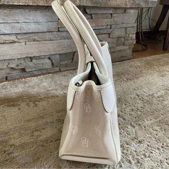 Dooney & Bourke Signature Vintage Ivory Medium Purse Hand Bag Monogrammed - Picture 9 of 16